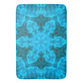Frosty Ice Blue Snowflake Kaleidoscope Patroon Badmat (Voorkant Verticaal)