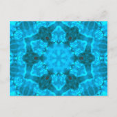 Frosty Ice Blue Snowflake Kaleidoscope Patroon Briefkaart (Voorkant)