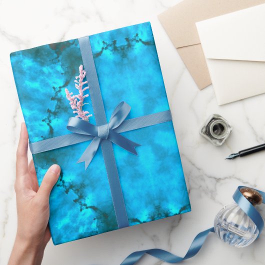 Frosty Ice Blue Snowflake Kaleidoscope Patroon Cadeaupapier (Geschenken)