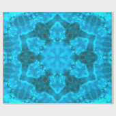 Frosty Ice Blue Snowflake Kaleidoscope Patroon Cadeaupapier (Vlak)