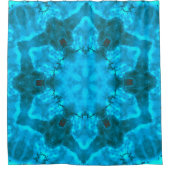Frosty Ice Blue Snowflake Kaleidoscope Patroon Douchegordijn (Voorkant)
