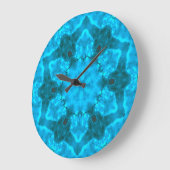 Frosty Ice Blue Snowflake Kaleidoscope Patroon Grote Klok (Hoek)