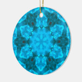 Frosty Ice Blue Snowflake Kaleidoscope Patroon Keramisch Ornament (Links)