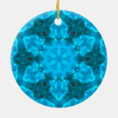 Frosty Ice Blue Snowflake Kaleidoscope Patroon Keramisch Ornament (Achterkant)