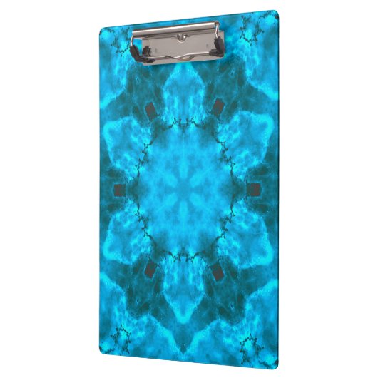 Frosty Ice Blue Snowflake Kaleidoscope Patroon Klembord (Links)
