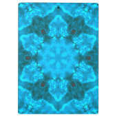 Frosty Ice Blue Snowflake Kaleidoscope Patroon Klembord (Achterkant)