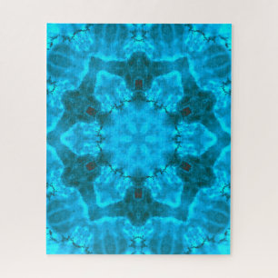 Frosty Ice Blue Snowflake Kaleidoscope Patroon Legpuzzel