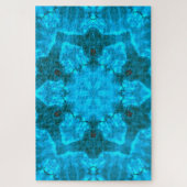 Frosty Ice Blue Snowflake Kaleidoscope Patroon Legpuzzel (Verticaal)