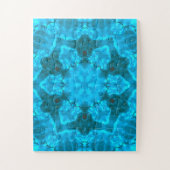 Frosty Ice Blue Snowflake Kaleidoscope Patroon Legpuzzel (Verticaal)