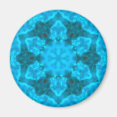 Frosty Ice Blue Snowflake Kaleidoscope Patroon Magneet (Voorkant)