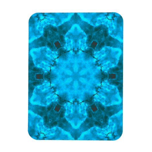 Frosty Ice Blue Snowflake Kaleidoscope Patroon Magneet (Verticaal)