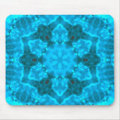 Frosty Ice Blue Snowflake Kaleidoscope Patroon Muismat (Voorkant)