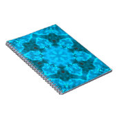 Frosty Ice Blue Snowflake Kaleidoscope Patroon Notitieboek (Rechterzijde)