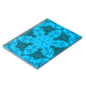 Frosty Ice Blue Snowflake Kaleidoscope Patroon Notitieboek (Linkerzijde)