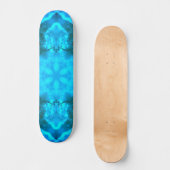 Frosty Ice Blue Snowflake Kaleidoscope Patroon Persoonlijk Skateboard (Voorkant)