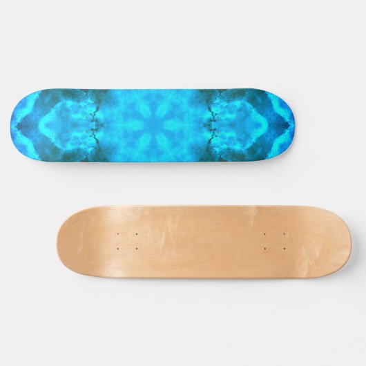 Frosty Ice Blue Snowflake Kaleidoscope Patroon Persoonlijk Skateboard (Horizontaal)