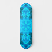 Frosty Ice Blue Snowflake Kaleidoscope Patroon Persoonlijk Skateboard (Voorkant)