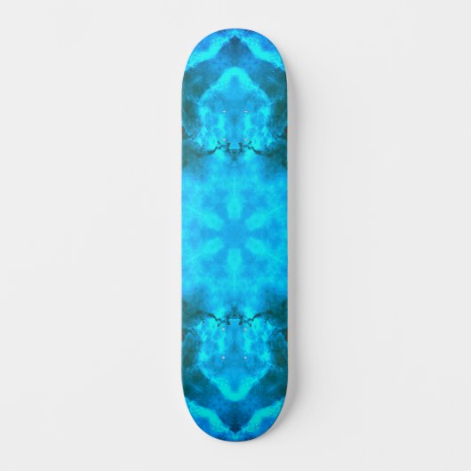 Frosty Ice Blue Snowflake Kaleidoscope Patroon Persoonlijk Skateboard (Voorkant)