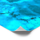 Frosty Ice Blue Snowflake Kaleidoscope Patroon Poster (Hoek)