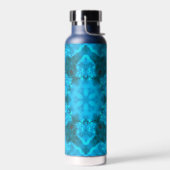 Frosty Ice Blue Snowflake Kaleidoscope Patroon Waterfles (Links)