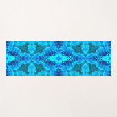Frosty Ice Blue Snowflake Kaleidoscope Patroon Yogamat (Voorkant (horizontaal))