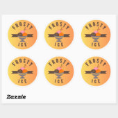 Frosty Ice – Retro Ice Cream Sundae Logo Ronde Sticker (Vel)