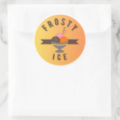 Frosty Ice – Retro Ice Cream Sundae Logo Ronde Sticker (Tas)