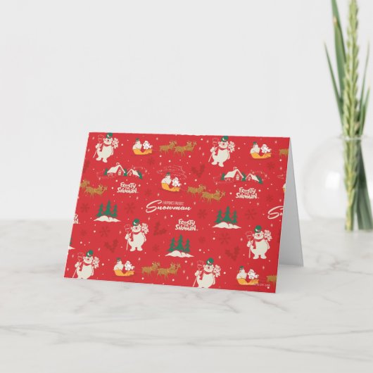 Frosty - Iedereen zijn favoriete sneeuwman patroon Feestdagen Kaart (Voorkant)