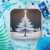 Frosty kerstboom met konijn papieren bordje (Feest)