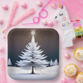 Frosty kerstboom met konijn papieren bordje (Feest)