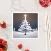 Frosty Kerstboom met Winter Bunny Servet (Insitu)
