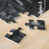 Frosty Leaf boven een besneeuwde stroom Legpuzzel (Zijkant)