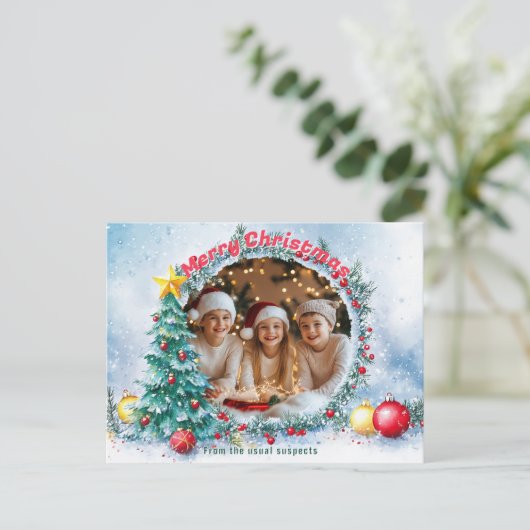 Frosty Lijst Holiday Feestdagenkaart (Staand voorkant)