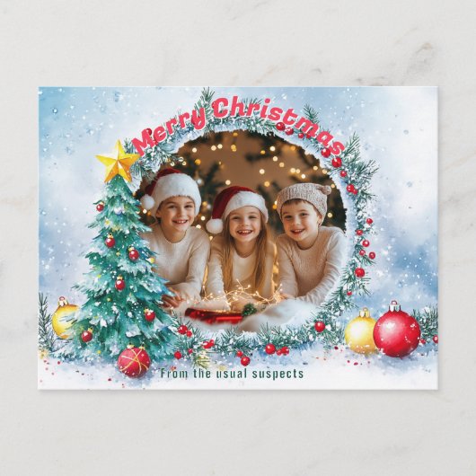 Frosty Lijst Holiday Feestdagenkaart (Voorkant)