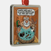 Frosty Melted Santa Scared kerstboomversiering Metalen Ornament (Rechts)