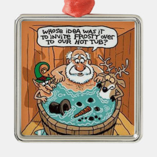 Frosty Melted Santa Scared kerstboomversiering Metalen Ornament