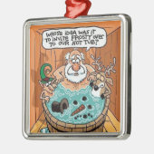 Frosty Melted Santa Scared kerstboomversiering Metalen Ornament (Links)
