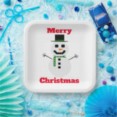 Frosty Merry Christmas White Paper Bord (Feest)