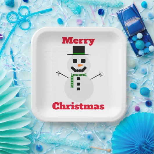 Frosty Merry Christmas White Paper Bord (Feest)