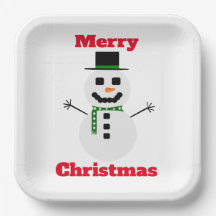 Frosty Merry Christmas White Paper Bord