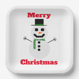 Frosty Merry Christmas White Paper Bord