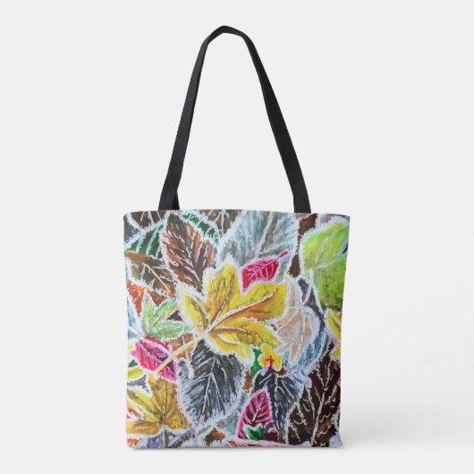 Frosty Morning Kleurrijke herfstbladeren - Art Tote Bag (Achterkant)