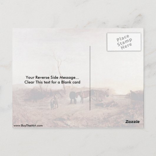 Frosty Morning van Joseph Mallord William Turner Briefkaart (Achterkant)