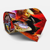 Frosty multicolored Autumn bladeren Stropdas (Opgerold)