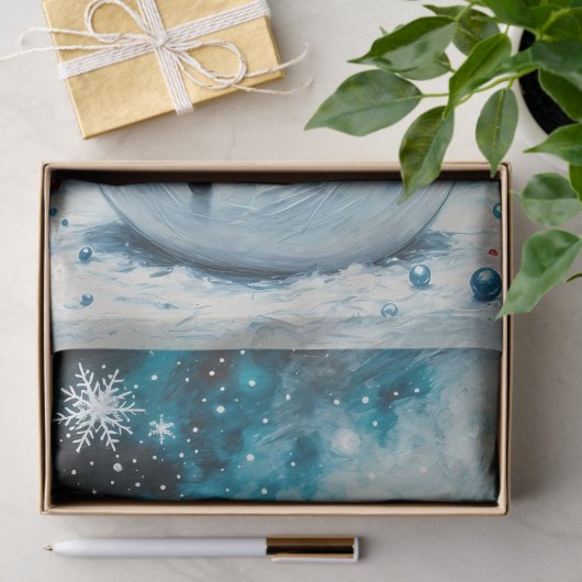 Frosty Night Snowman Whimsical Christmas Decoupage Tissuepapier (Geschenk)