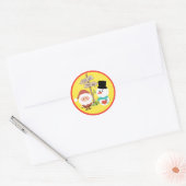 Frosty of Santa? Welke kant op met Kerstmis? Ronde Sticker (Envelop)