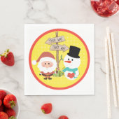 Frosty of Santa? Welke kant op met Kerstmis? Servet (Insitu)