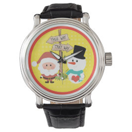 Frosty of Santa? Welke kant op met Kerstmis? Volge Horloge