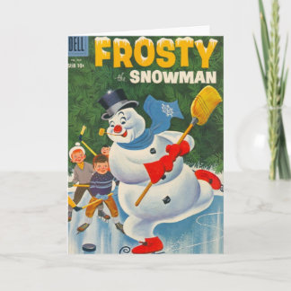  Frosty op Schaatsen Feestdagen Kaart