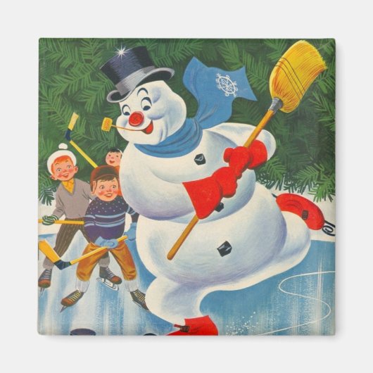  Frosty op Schaatsen Magneet (Voorkant)